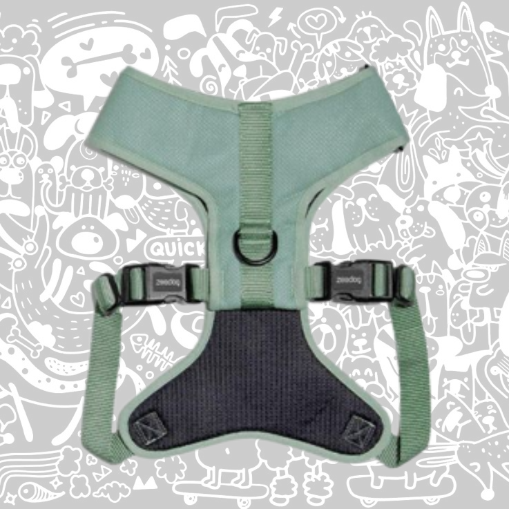 ZEE.DOG ARMY GREEN MESH PLUS HARNESS
