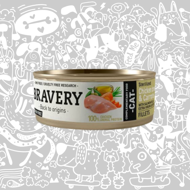 BRAVERY CHICKEN AND CARROTS STERILIZED CAT WET FOOD