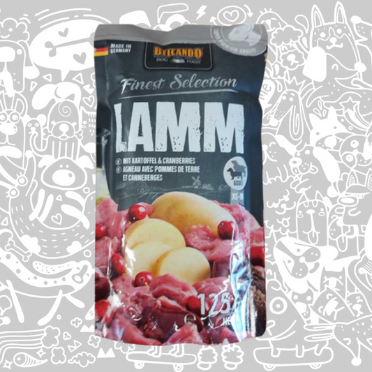 BELCANDO SOBRES CORDERO Y PATATAS CON ARANDANO