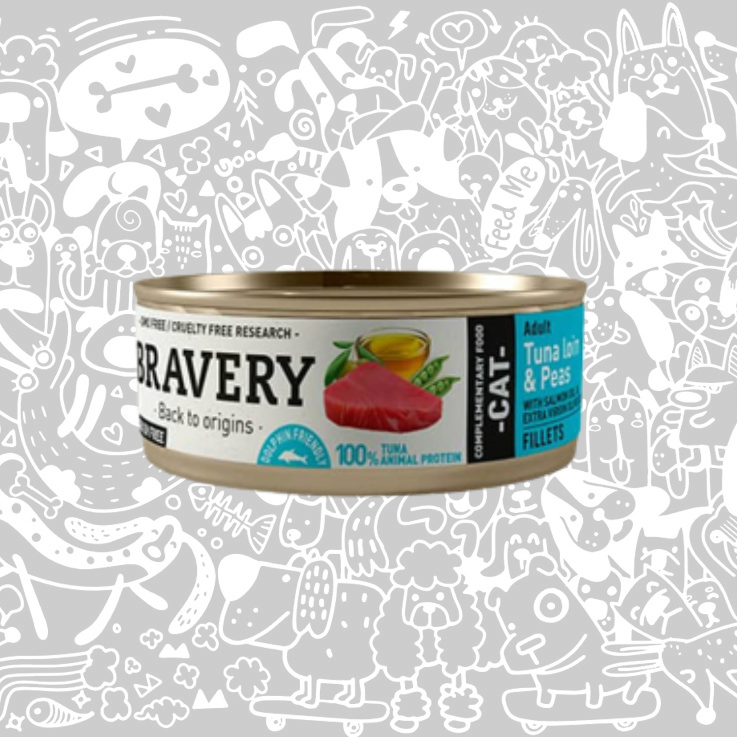 BRAVERY TUNA LOIN AND PEAS ADULT CAT WET FOOD
