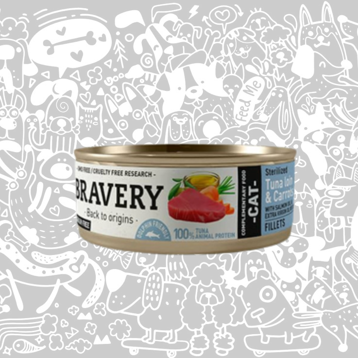 BRAVERY TUNA LOIN AND CARROTS STERILIZED CAT WET FOOD