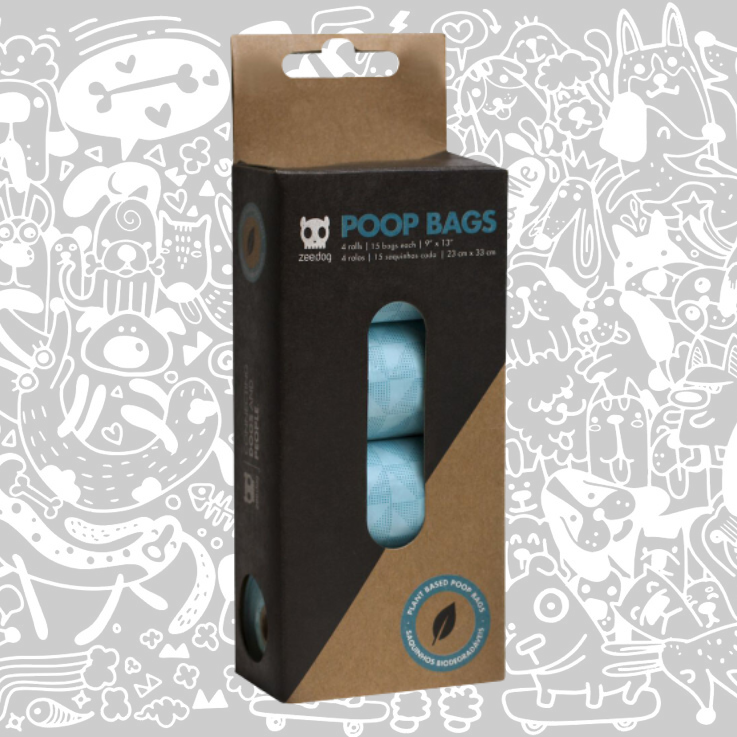 ZEE.DOG POOP BAGS REFILL BOX (W/4 ROLLS)