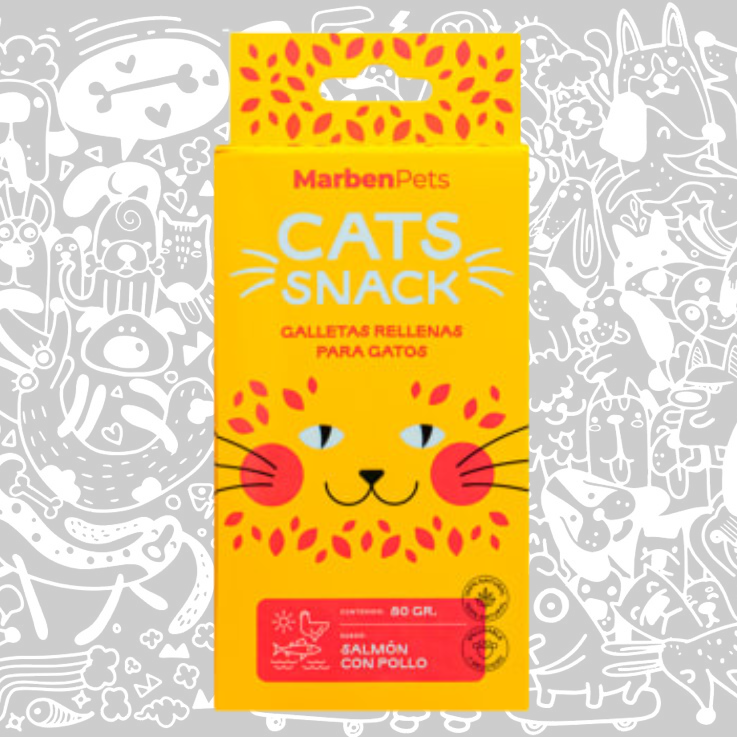 CATS SNACK GALLETA RELLENA SALMON CON POLLO
