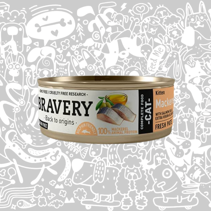 BRAVERY MACKEREL KITTEN WET FOOD