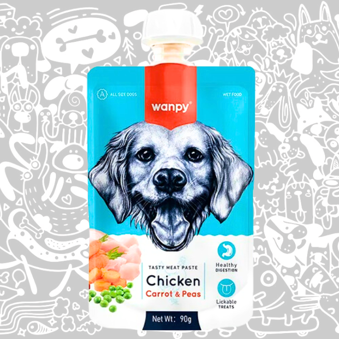 WANPY TASTE MEAT PASTE DOG CHICKEN, CARROT & PEA