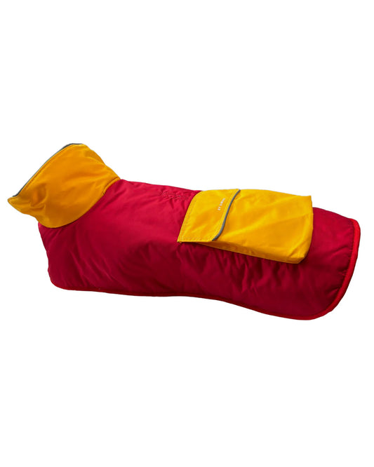 BY SIMONA PARKA IMPERMEABLE Y TERMICA ROJO AMARILLO