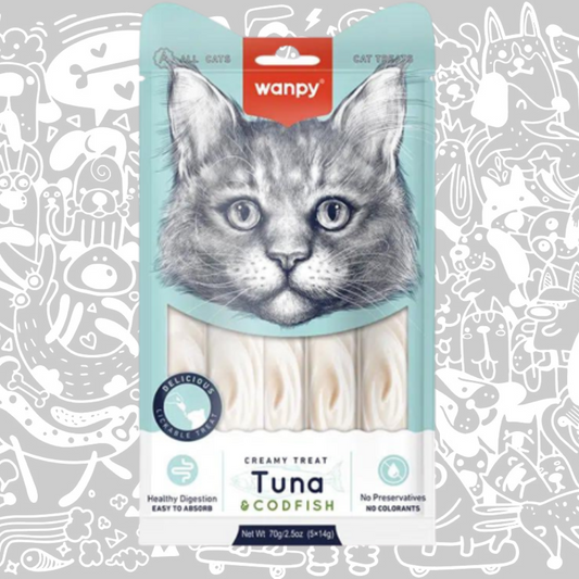 WANPY CREAMY TREAT TUNA CODFISH GATO