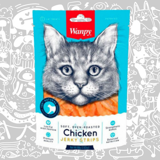 WANPY SOFT CHICKEN JERKY STRIPS GATO