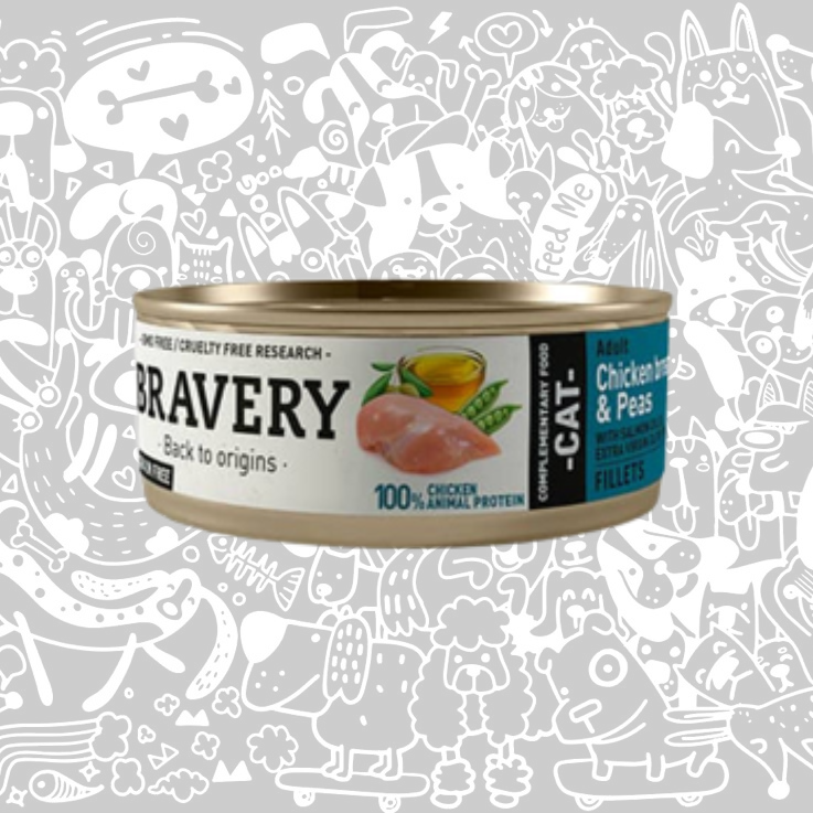 BRAVERY CHICKEN AND PEAS ADULT CAT WET FOOD