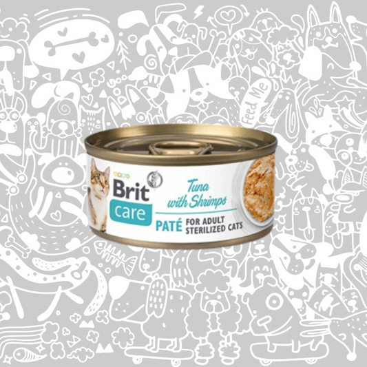 BRIT CARE CAT STERILIZED TUNA PATE WITH SHRIMPS