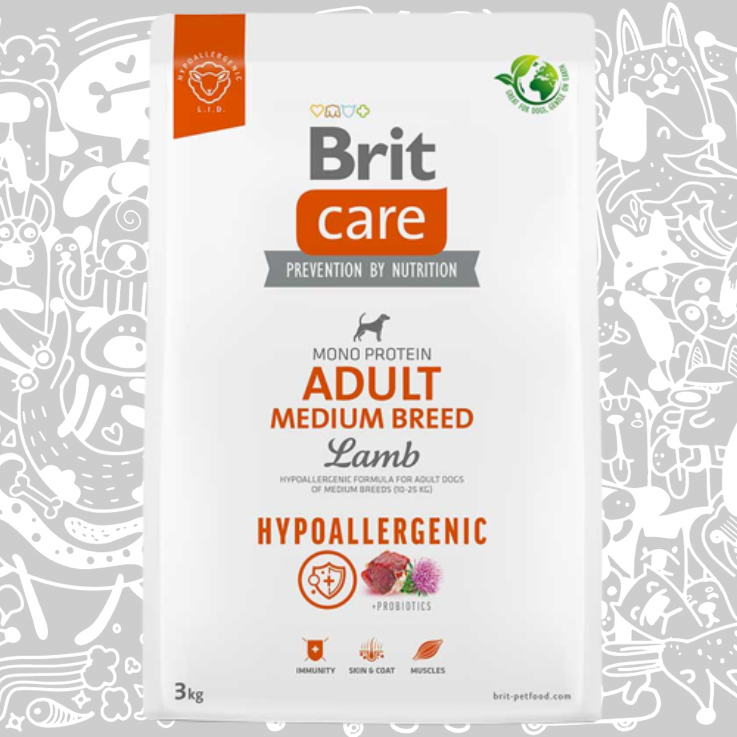 BRIT CARE DOG HYPOALLERGENIC ADULT MEDIUM BREED LAMB