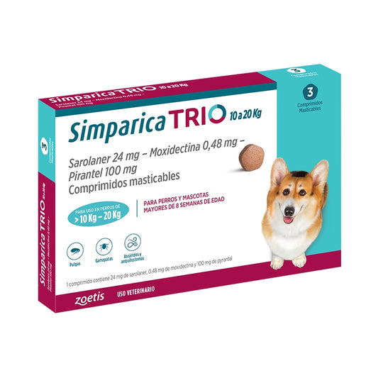Simparica Trio 10 a 20 Kg